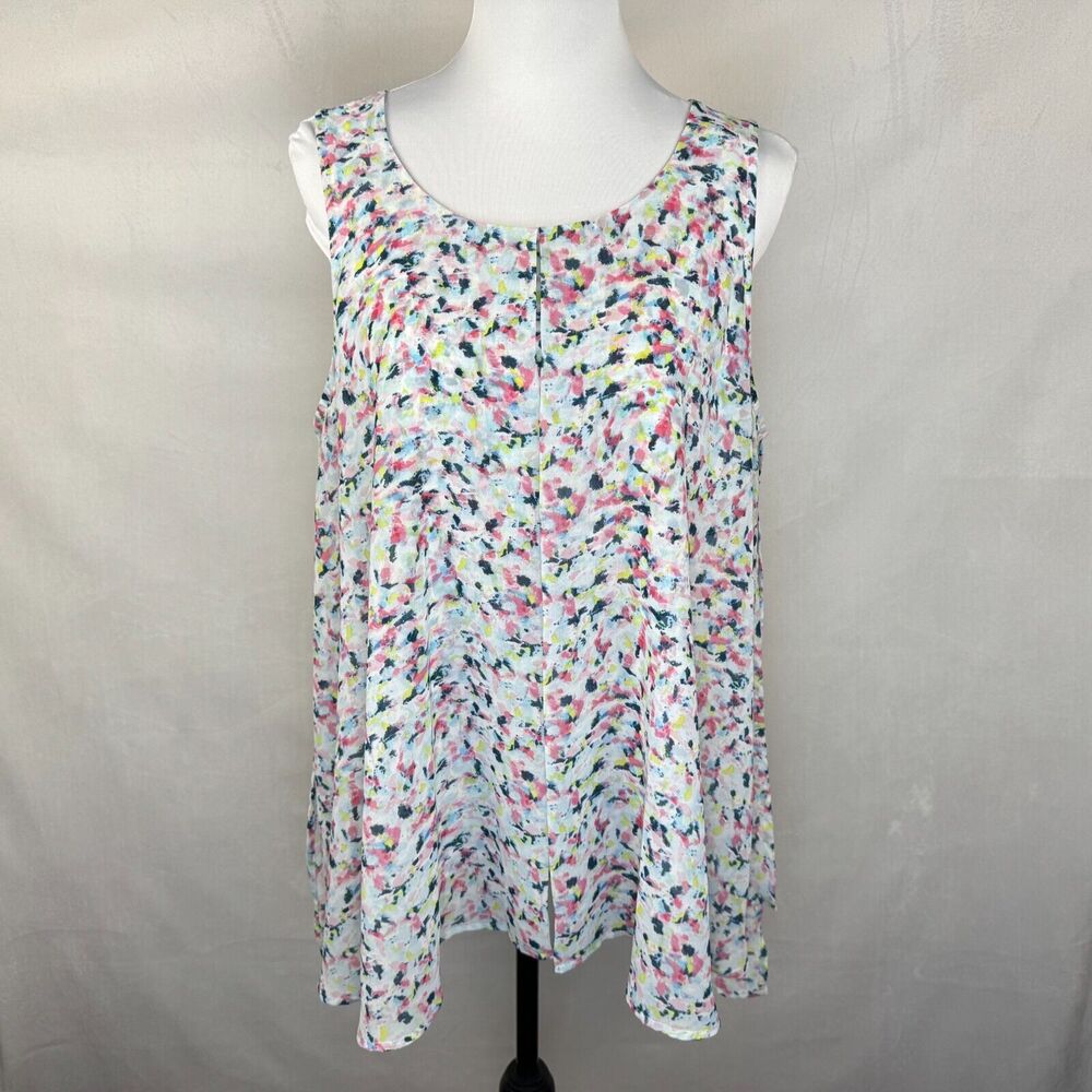 Zac & Rachel Tunic Sz L Multicolor Round Neck Sleeveless Layered Flowy